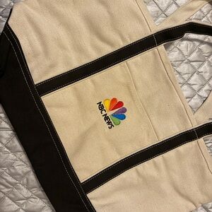 Black and White NBC embroidered Bag